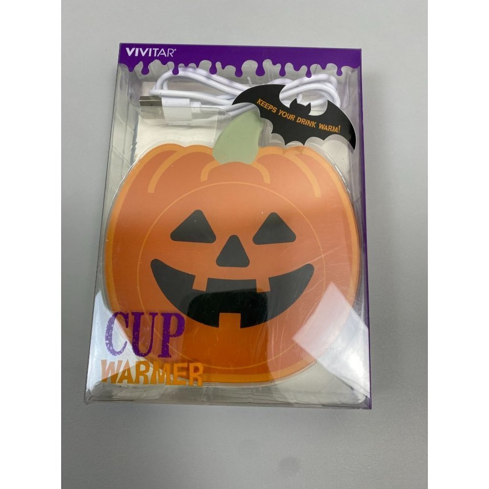 NEW Vivitar Accessories Cup Warmer Halloween Pumpkin Jack o lantern Orange